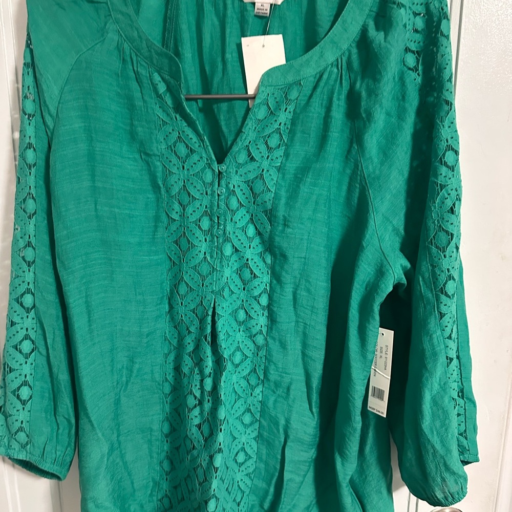 Counterparts Green Embellished Relaxed Blouse